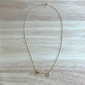 14k Initial Choker letter C and Heart